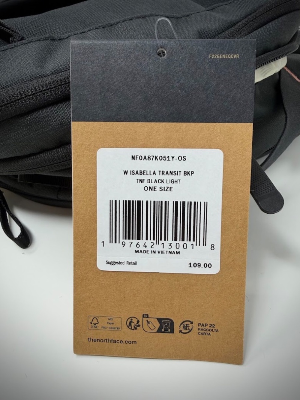 The North Face Isabella Transit Backpack Black Rose Gold 26L Laptop Bag NWT - Picture 7 of 7